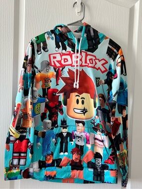 Roblox Graphic Hoodie in Teal Multi